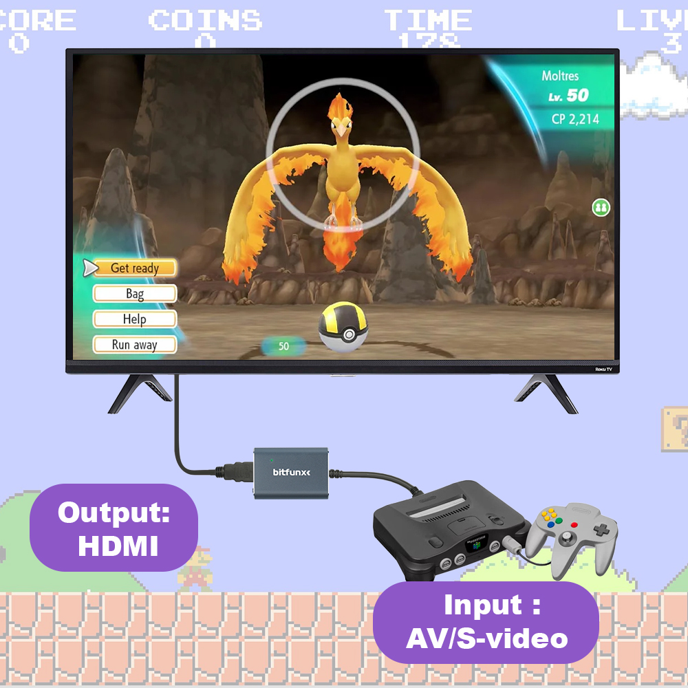 Bitfunx 720P Svideo / AV To HD - Gaming Console All In One 评论和价格