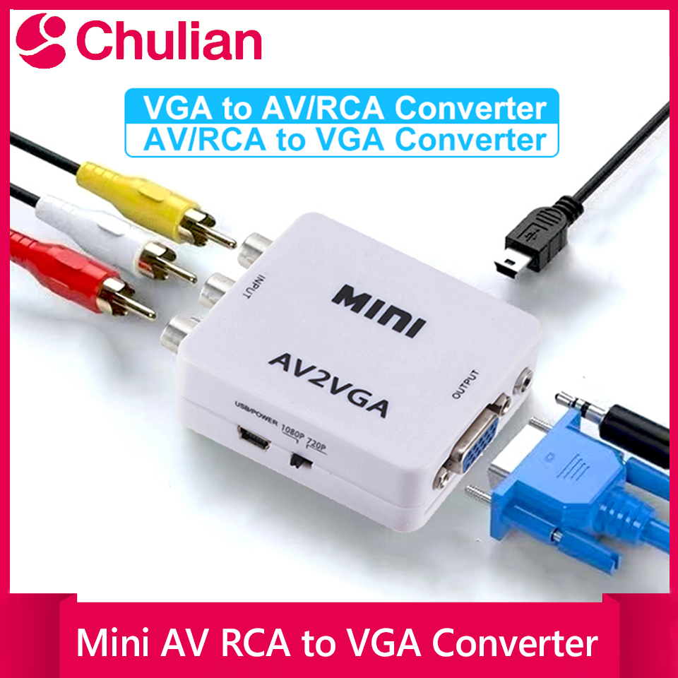VGA to AV Converter 1080P RCA  - Gaming Console Or Pc 评论和价格
