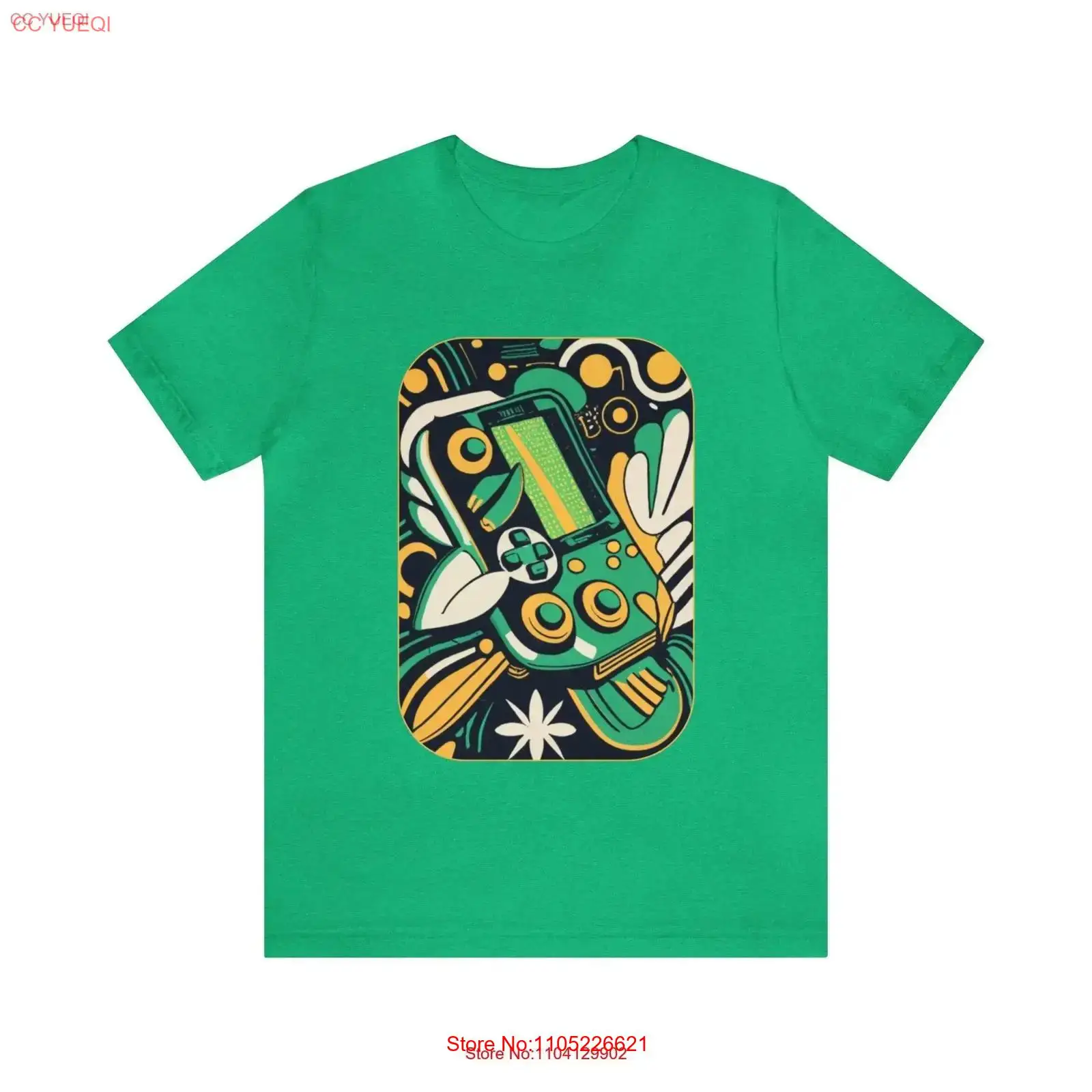 Leafy Green Jersey T Shirt ret - Gaming Console Old School 评论和价格